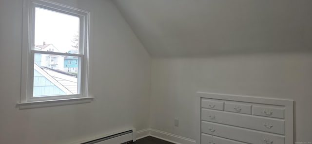 265 Harlem Ave, Bridgeport, CT 06606 - bonus room with a baseboard radiator, lofted ceiling, and baseboards