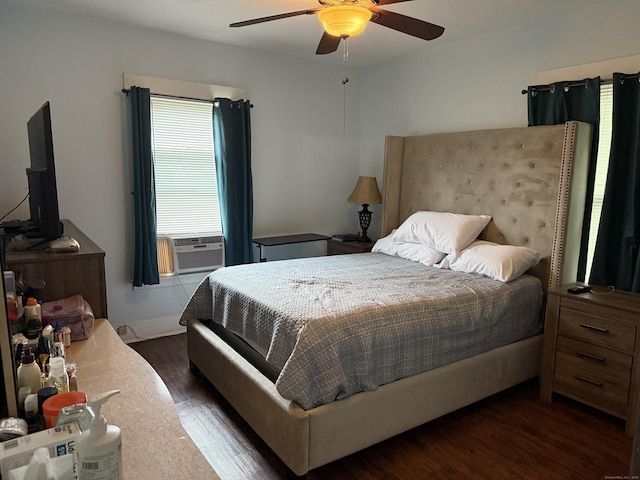39 Swain Ave, Meriden, CT 06450 - bedroom with dark wood finished floors, cooling unit, and ceiling fan