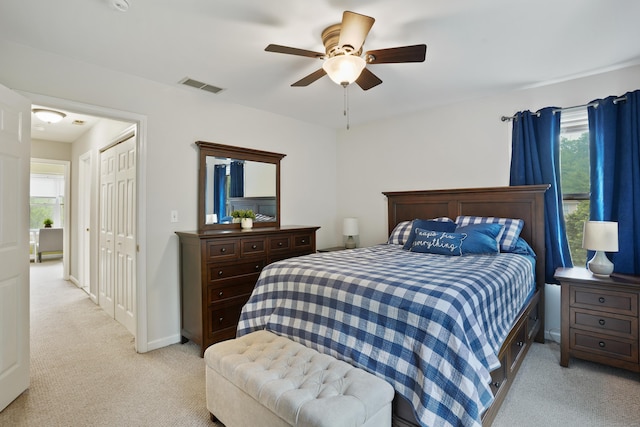 2 Turtle Spring Ln Unit 2, Newtown, CT 06470 - bedroom with light colored carpet, multiple windows, and ceiling fan
