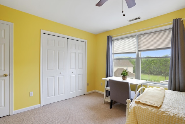2 Turtle Spring Ln Unit 2, Newtown, CT 06470 - carpeted bedroom featuring baseboards, a closet, and ceiling fan