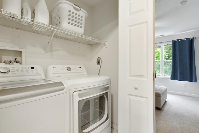 2 Turtle Spring Ln Unit 2, Newtown, CT 06470 - laundry room featuring washing machine and dryer, carpet floors, and baseboards