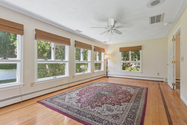 205 Ocean View Ave, Groton, CT 06355 - sunroom / solarium featuring a baseboard heating unit, plenty of natural light, and hardwood / wood-style flooring