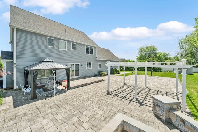 15 Lafountain Rd, Suffield, CT 06078 - view of patio featuring a gazebo and a pergola