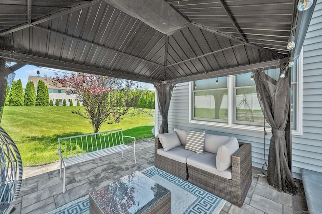 15 Lafountain Rd, Suffield, CT 06078 - deck with an outdoor hangout area, a yard, a gazebo, and a patio area