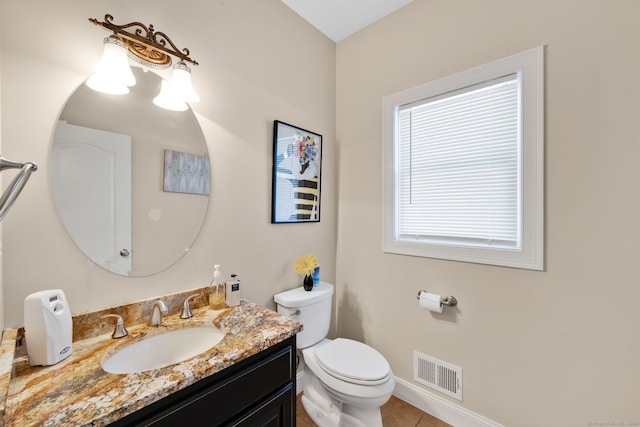 15 Lafountain Rd, Suffield, CT 06078 - bathroom with toilet, vanity, baseboards, and tile patterned flooring