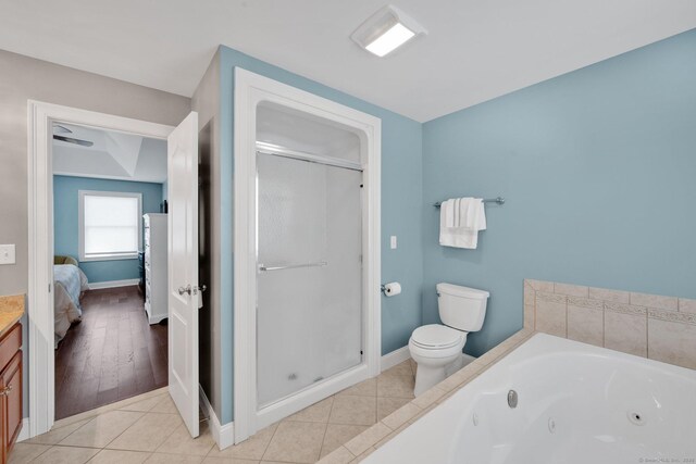15 Lafountain Rd, Suffield, CT 06078 - ensuite bathroom featuring a shower stall, a whirlpool tub, and baseboards