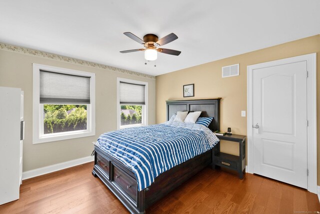 15 Lafountain Rd, Suffield, CT 06078 - bedroom with wood finished floors, baseboards, and a ceiling fan