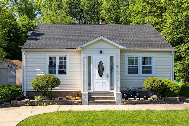 45 Valley Rd, Hamden, CT 06514 - bungalow featuring a chimney and roof with shingles
