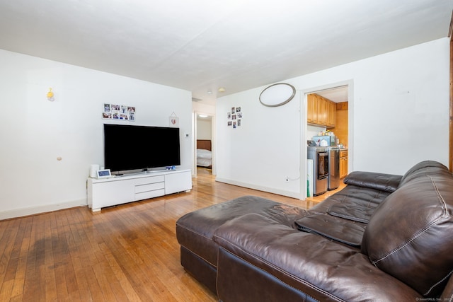 45 Valley Rd, Hamden, CT 06514 - living room featuring wood-type flooring and baseboards