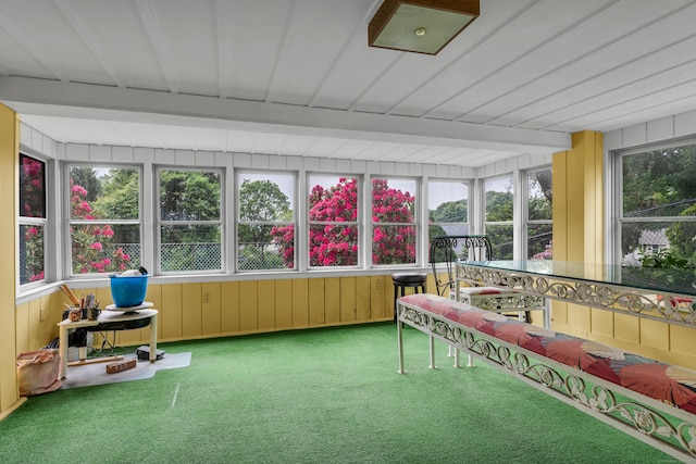 3 Hepburn Rd, Hamden, CT 06517 - sunroom with carpet floors and wood walls