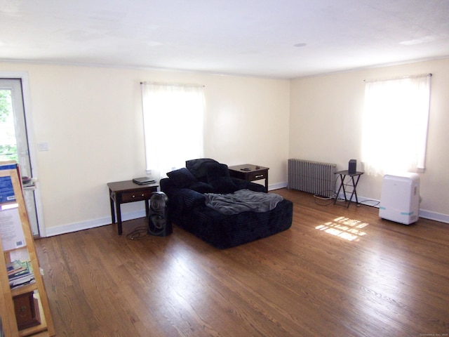 28 Terrace Ave, East Hartford, CT 06108 - living area featuring radiator and wood finished floors
