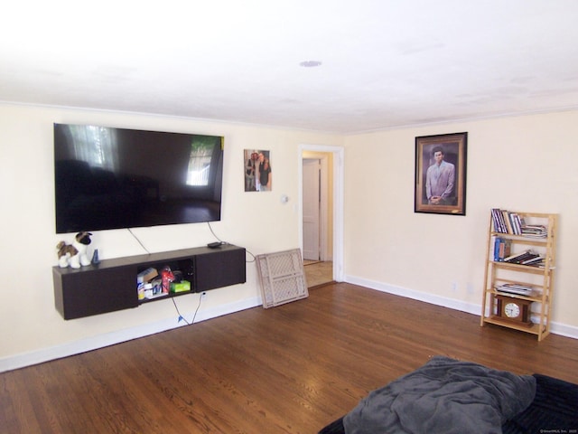 28 Terrace Ave, East Hartford, CT 06108 - living room featuring wood finished floors and crown molding