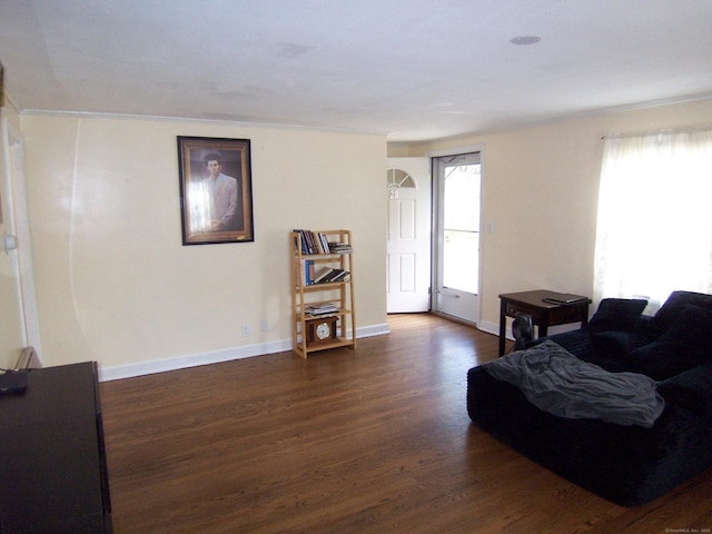 28 Terrace Ave, East Hartford, CT 06108 - living area with dark wood-style floors