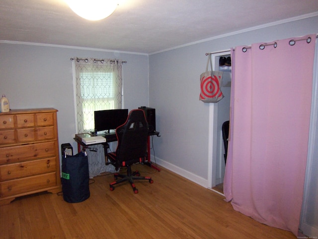 28 Terrace Ave, East Hartford, CT 06108 - home office with wood finished floors and ornamental molding