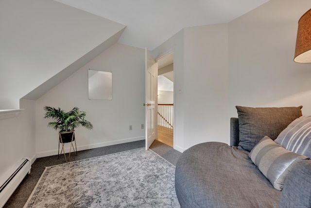 89 Goose Green Rd, Barkhamsted, CT 06063 - living area featuring a baseboard radiator, carpet, and baseboards