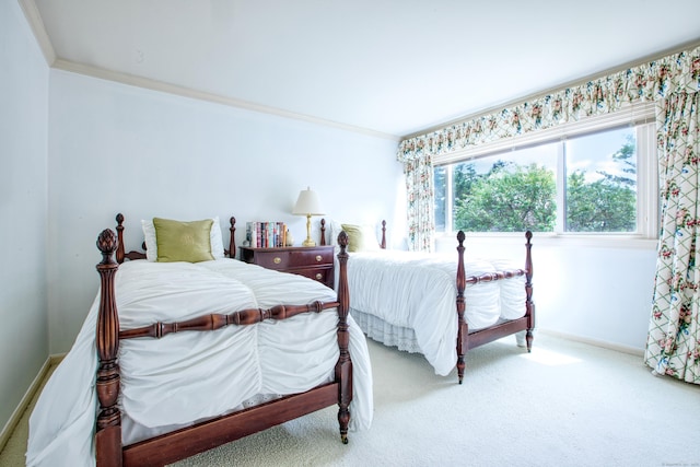 510 W Lyon Farm Dr Unit 510, Greenwich, CT 06831 - bedroom featuring carpet flooring, crown molding, and baseboards