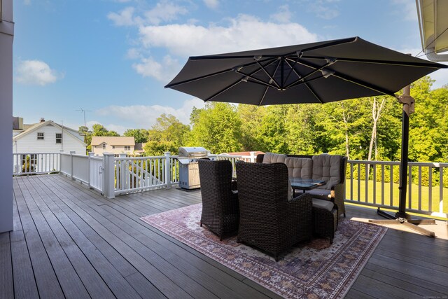 125 Stadley Rough Rd, Danbury, CT 06811 - wooden terrace featuring grilling area