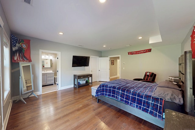 125 Stadley Rough Rd, Danbury, CT 06811 - bedroom with wood finished floors, baseboards, recessed lighting, and ensuite bathroom