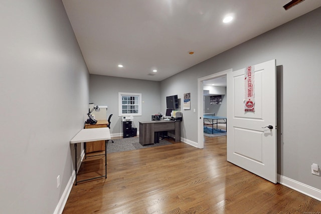 125 Stadley Rough Rd, Danbury, CT 06811 - office with baseboards, light wood-type flooring, and recessed lighting