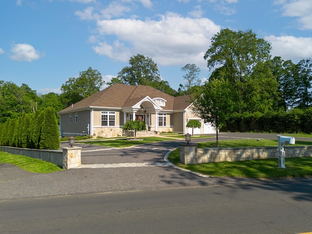 125 Stadley Rough Rd, Danbury, CT 06811 - view of front of property featuring stone siding, driveway, and a front lawn