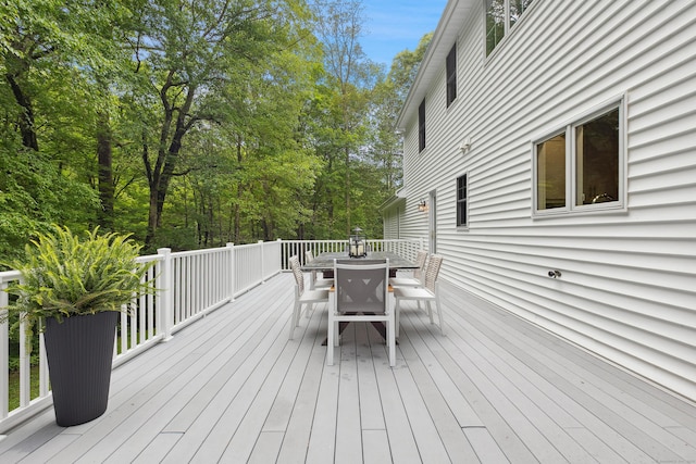 24 Pine Mountain Rd, Redding, CT 06896 - wooden deck with outdoor dining space