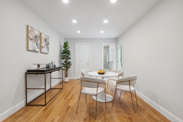24 Pine Mountain Rd, Redding, CT 06896 - dining area with recessed lighting, baseboards, and light wood finished floors