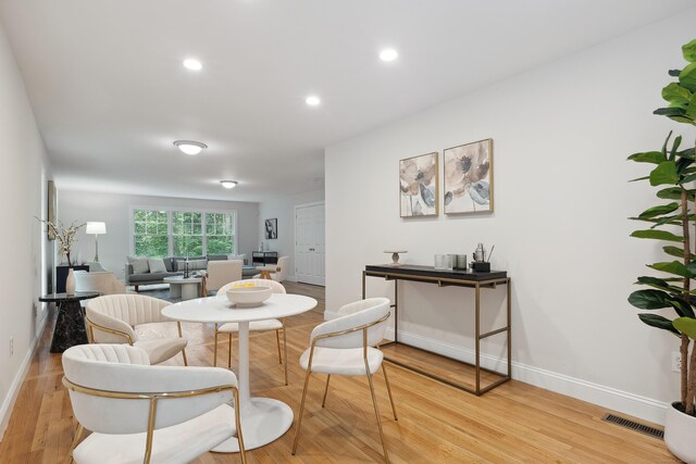 24 Pine Mountain Rd, Redding, CT 06896 - dining room featuring light wood-type flooring, baseboards, and recessed lighting