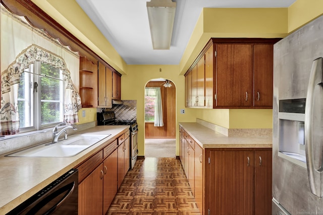 5 Reservoir Rd, Norwich, CT 06360 - kitchen with appliances with stainless steel finishes, a sink, light countertops, and healthy amount of natural light