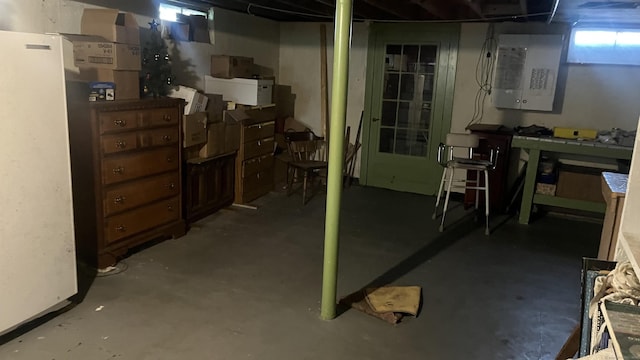 40 Batt St, Middletown, CT 06457 - basement featuring electric panel and freestanding refrigerator