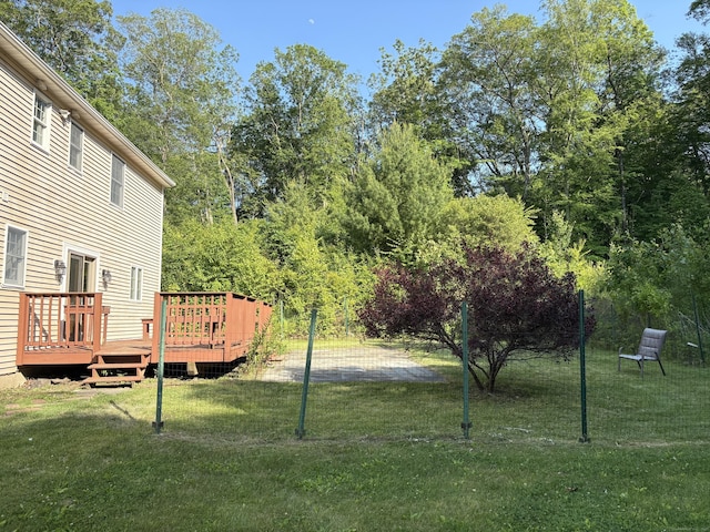 10 Secor Rd, Brookfield, CT 06804 - view of green lawn featuring a wooden deck