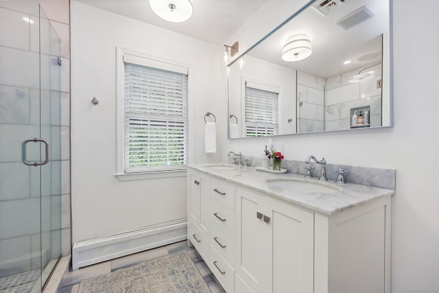 30 Norfield Woods Rd, Weston, CT 06883 - bathroom with double vanity and a stall shower