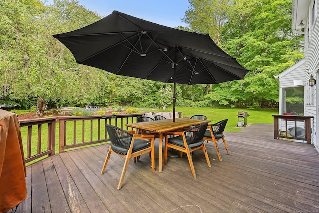 30 Norfield Woods Rd, Weston, CT 06883 - deck featuring outdoor dining space, a yard, and area for grilling