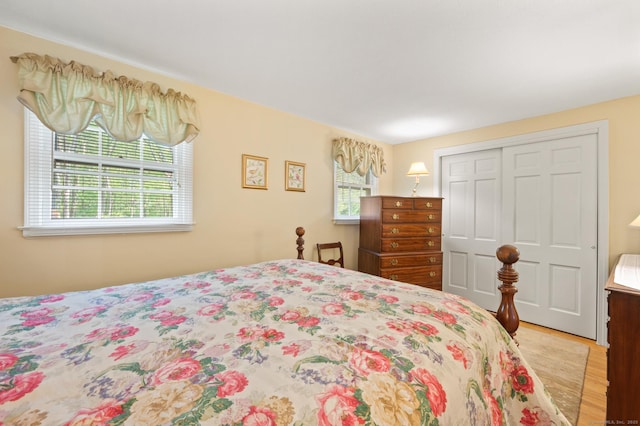 12 Whispering Rod Rd, Farmington, CT 06085 - bedroom featuring multiple windows, a closet, and wood finished floors