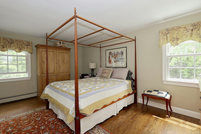 114 Peaceable Ridge Rd, Ridgefield, CT 06877 - bedroom with wood finished floors, a baseboard radiator, and baseboards
