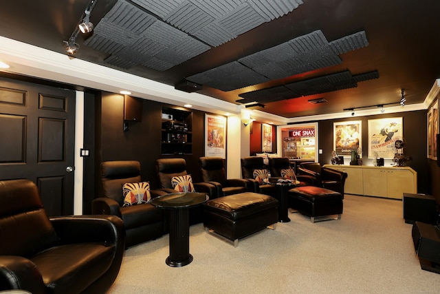 114 Peaceable Ridge Rd, Ridgefield, CT 06877 - carpeted cinema with track lighting and a community bar