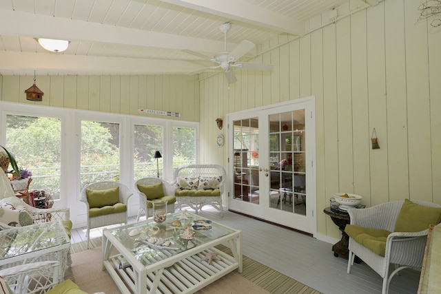 114 Peaceable Ridge Rd, Ridgefield, CT 06877 - sunroom featuring french doors, ceiling fan, and healthy amount of natural light