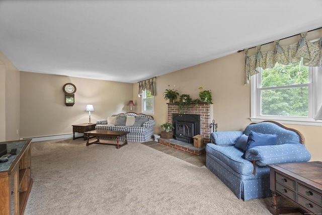 20 Laurel Wood Rd, North Stonington, CT 06359 - living room with carpet flooring and baseboard heating