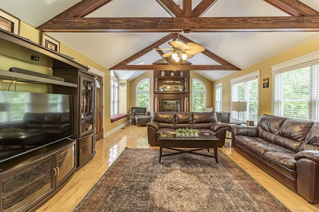 61 Baldwin Brook Rd, Canterbury, CT 06331 - living room with a ceiling fan and light wood-style floors