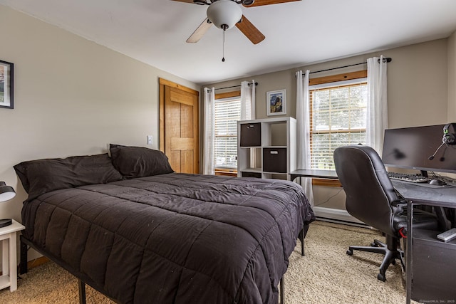 61 Baldwin Brook Rd, Canterbury, CT 06331 - carpeted bedroom featuring an office area and ceiling fan