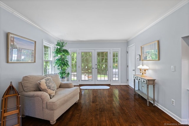 3 Colonial Dr, Clinton, CT 06413 - sitting room featuring french doors, wood finished floors, and ornamental molding