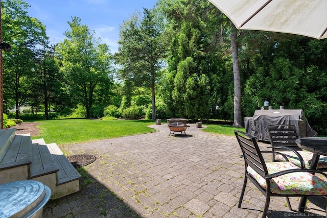 3 Colonial Dr, Clinton, CT 06413 - view of patio with a fire pit