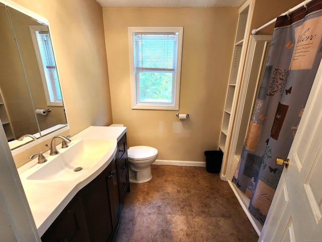 148 Millbrook Rd, Meriden, CT 06450 - bathroom with vanity, toilet, tile patterned floors, baseboards, and shower / tub combo with curtain