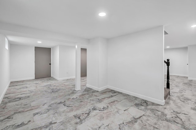 189 Tashua Rd, Trumbull, CT 06611 - finished basement featuring marble finish flooring and recessed lighting
