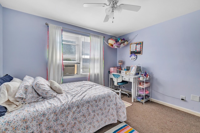 55 Osborne St, Stratford, CT 06614 - carpeted bedroom with cooling unit and ceiling fan