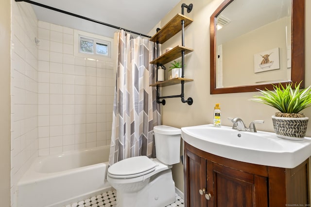 21 Sorrento Rd, Wallingford, CT 06492 - full bath with vanity, toilet, shower / bath combination with curtain, and tile patterned flooring