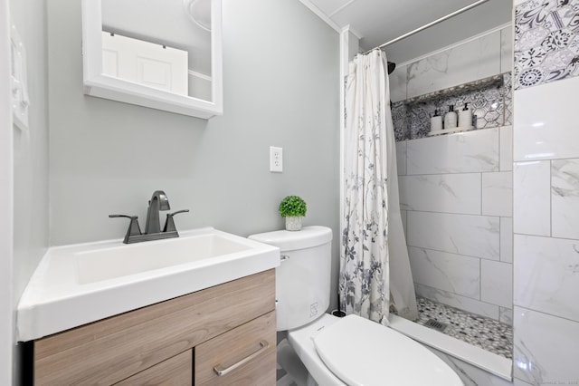 21 Sorrento Rd, Wallingford, CT 06492 - full bathroom featuring toilet, vanity, and tiled shower