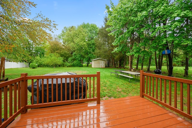 21 Sorrento Rd, Wallingford, CT 06492 - wooden deck featuring a lawn and view of wooded area