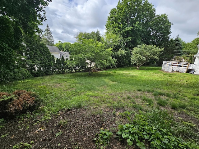 216 Bunker Hill Ave, Waterbury, CT 06708 - view of grassy yard featuring a deck