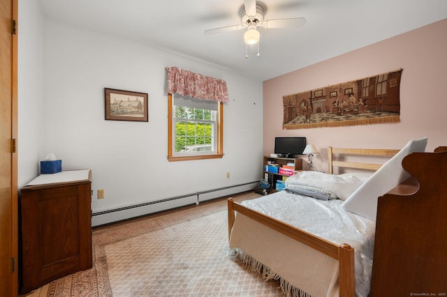 7 Wawecus Hill Rd, Bozrah, CT 06334 - bedroom featuring baseboard heating and a ceiling fan