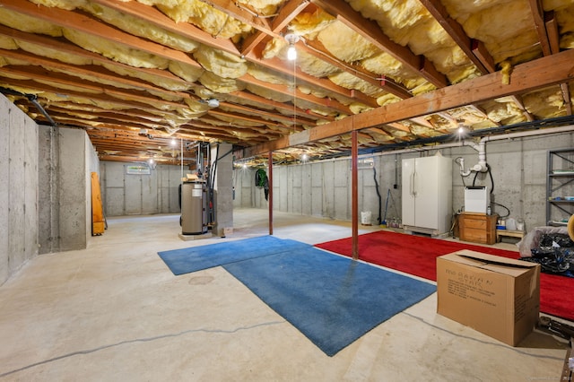 7 Wawecus Hill Rd, Bozrah, CT 06334 - unfinished below grade area featuring freestanding refrigerator and water heater